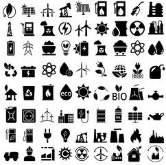 Energy icon vector set. power  illustration sign collection. electricity symbol.