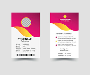 ID card design template, office id card, business id card, customize id card, Id cards design, corporate id card design, vector.	