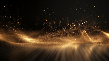 Beautiful abstract shiny gold glitter background. - obrazy, fototapety, plakaty