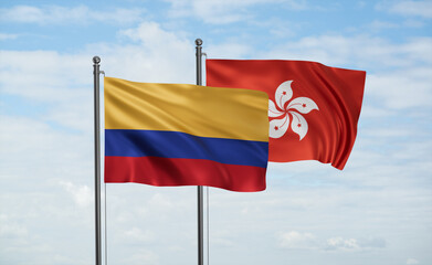 Hong Kong and Colombia flag