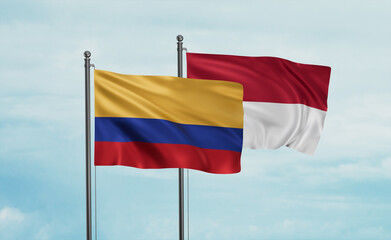 Indonesia and Colombia flag