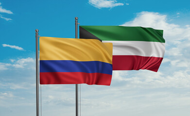 Kuwait and Colombia flag