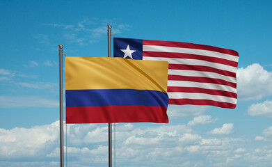 Liberia and Colombia flag