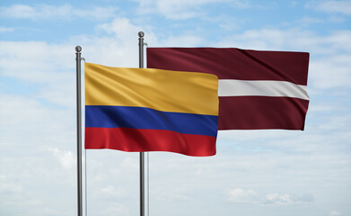 Latvia and Colombia flag