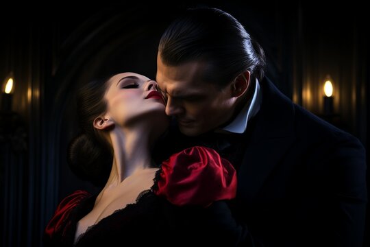 Vampiric Kiss, Dracula's Seductive Bite on Halloween Night
