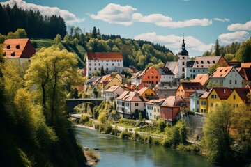 Overview of Gamlitz, a charming town in Styria. Generative AI