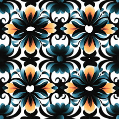 Fototapeta premium Floral Seamless pattern wallpaper, AI Generated