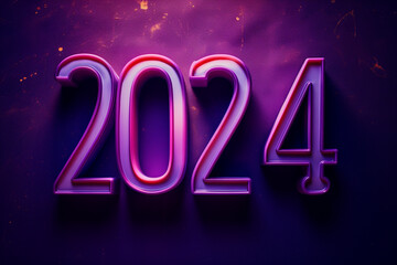 2024 3d numbers new year banner concept, Generative ai