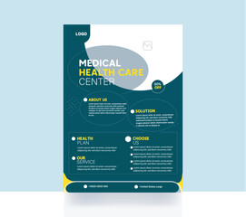 Healthcare flyer corporate medical brochure design hospital banner background template