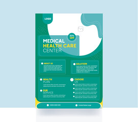Healthcare flyer corporate medical brochure design hospital banner background template
