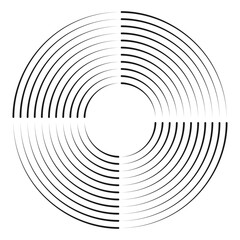 Circle dotted speed lines. Black thick halftone dotted speed lines. Round swirl and curves movement spiral symbol. Loading icon