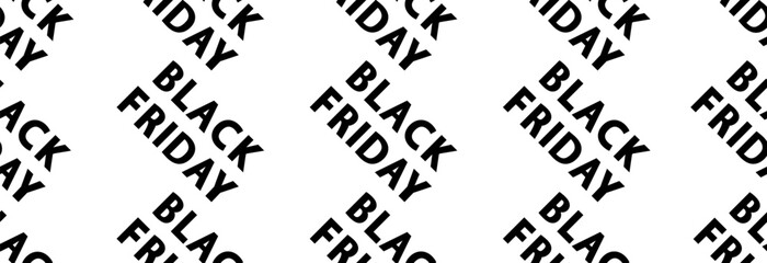 The inscription Black Friday on a white background. Seamless banner.