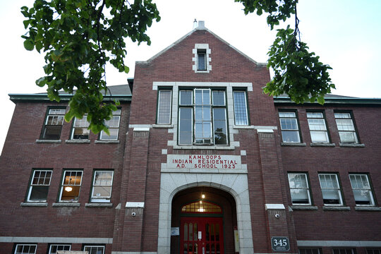 Kamloops, BC, Canada - July 16, 2023: Kamloops Indian Residential School.