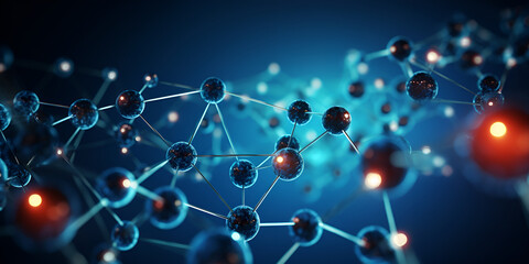 Nanotoxicology Collection: facilitating safe & sustainable nanotechnology 
3d structure on blue background science concept
