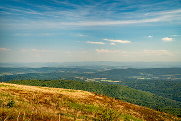 A mountain range in the Bieszczady Mountains in the area of Tarnica, Halicz and Rozsypaniec.