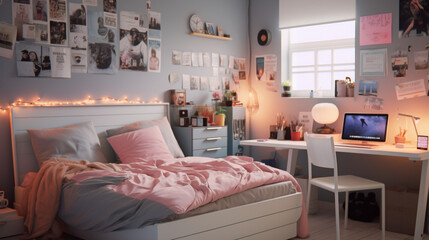interior detail of beautiful teenage girl's room