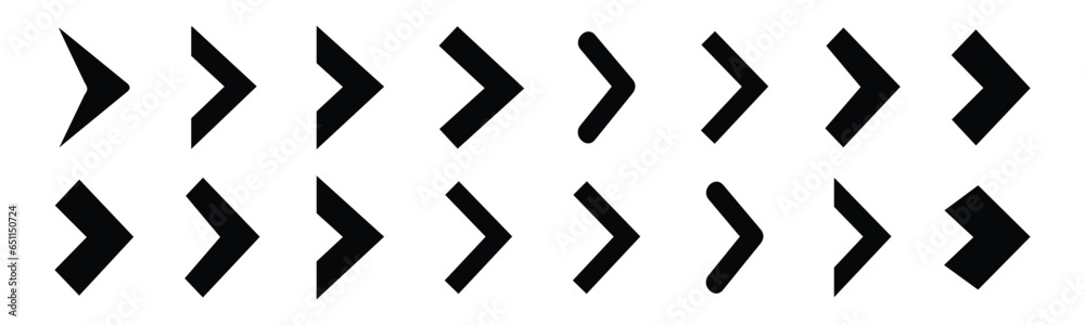 Wall mural swipe arrow icon. back arrow vector collection. modern simple arrows