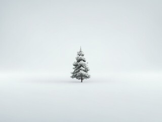 christmas tree with snow, minimal design space