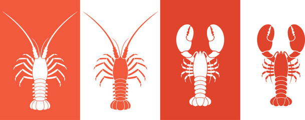 Lobster logo. Isolated lobster on white background