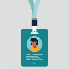 Vector illustration of an employee ID card - Business concept