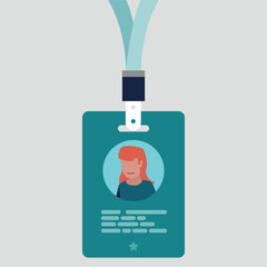 Vector illustration of an employee ID card - Business concept