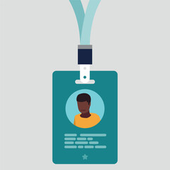 Vector illustration of an employee ID card - Business concept