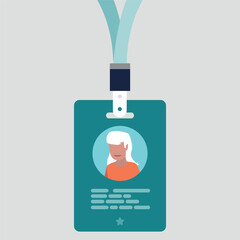 Vector illustration of an employee ID card - Business concept
