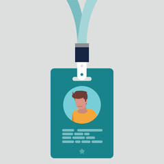Vector illustration of an employee ID card - Business concept