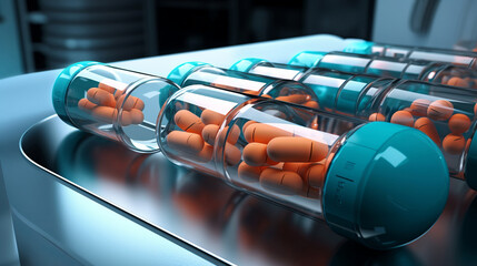 Pills and medical science development for future drugs, medicine and pharmaceutical innovation - obrazy, fototapety, plakaty
