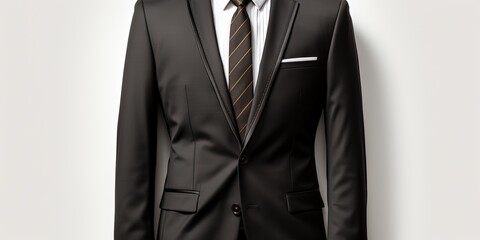 Mockup of a tuxedo suit on a transparent background, a suit with a tie