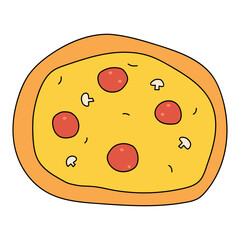 Pizza fast food icon. Food hand drawn icon.