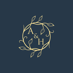 LUXURY DESIGN, MONORAM LOGO, ISOLATED BACKGROUND, WEDDING