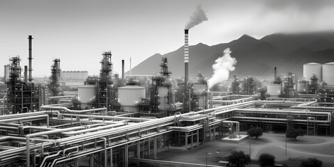 Oil and Gas Processing Plant: Industrial Complex for Fossil Fuel Production