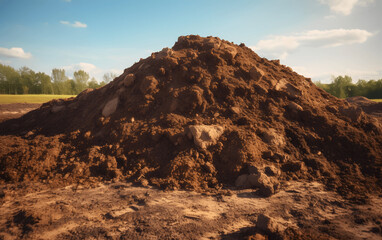Pile of Earth and Soil: Accumulation of Organic and Inorganic Material for Landscaping or Construction Use