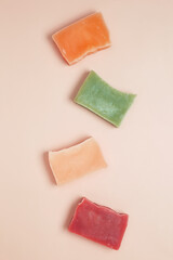 Natural eco-friendly soaps with different additives