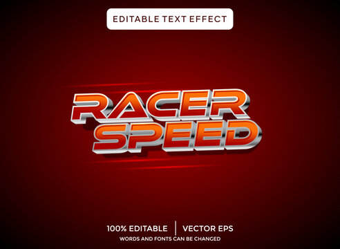 racer speed 3D text effect template	