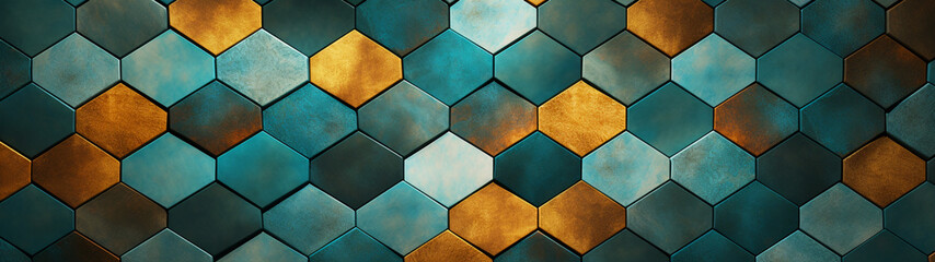 Abstract minimal business background. Modern design, hexagon pattern wallpaper. Generative AI - obrazy, fototapety, plakaty