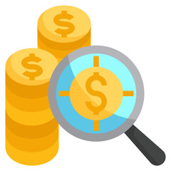 Money analysis filled outline icon,linear,outline,graphic,illustration