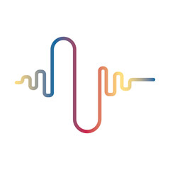 Obraz premium sound wave abstract logo template design with a creative and modern concept. logo for business, music, tunes.