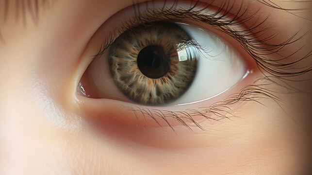 Close-up of a toddlers eye. Macro eye for pediatric ophthalmology and eye health