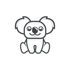 vector black and white character koala logo © soepratman