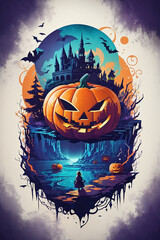 A Halloween pumpkin striking design