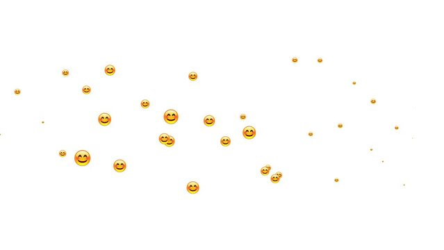 Moving Emoji Symbols, Emoticons, Smile Icons Loop Background Animation.