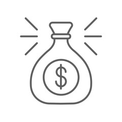 Business Concepts Investment management line icon. Money bag, budget expenses part of asset and income growth. budget planning. Editable stroke. Vector illustration. Design