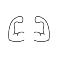 Business Concept Personal qualities line icon. Arm muscle sign for self confidence, job expertise empowerment, development skill. Editable stroke vector illustration Design