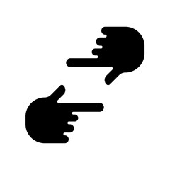 Human hands Cropping symbol glyph icon. hand gesture of process movie production. Film making, director's vision. photography Shot frame direction vector illustration design