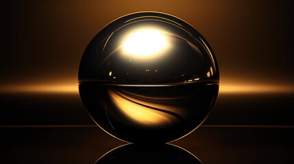 a photo-realistic very dark and black sphere illuminated