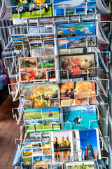 Margaret River, Australia - September 9, 2023: Postcards in a shop