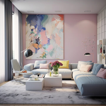 Modern living room with sofa. Modern interior design of the living room