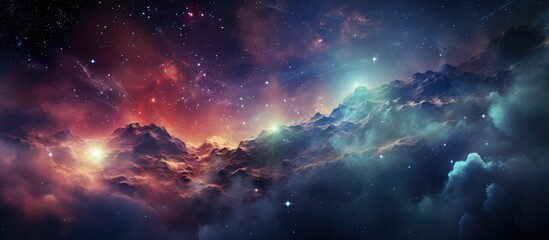 Colorful galaxy with stardust against space background - obrazy, fototapety, plakaty